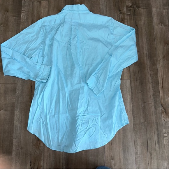 Ralph Lauren Classic Fit Long Sleeve Button Down Shirt Men 16 32/33 Aqua Flesh - Picture 3 of 6